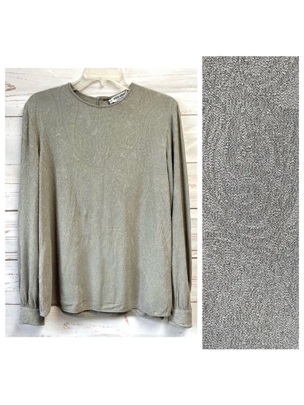 Giorgio Armani Le Collezioni Paisley Jacquard Baroque Damask Blouse